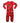 Red holiday baby coverall with Santa, trees, and gingerbread designs