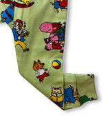 Pajama pants leg with Richard Scarry animal characters and playful details