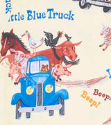 Detail of Little Blue Truck and animal friends on kids pajama set