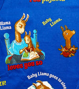 Mama Llama reading to Baby Llama illustration on pajama top
