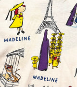 Detail of Madeline and Eiffel Tower print on pajamas