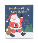 Cover of 'Twas The Night Before Christmas book, Santa waving, festive night sky