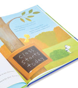 Interior illustration from How Rocket Learned to Read book showing Rocket and the yellow bird