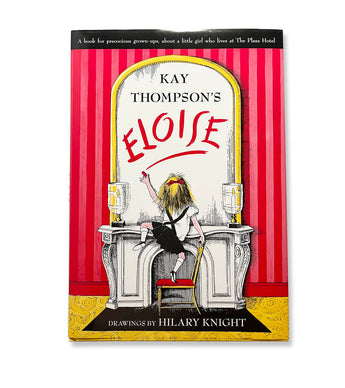 Cover of Kay Thompson's Eloise book with red and yellow details