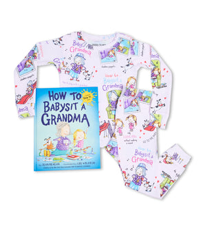 How to Babysit a Grandma pajama set with matching book by Jean Reagan