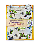 Packaged pajama set and 'How to Babysit a Grandpa' book gift set