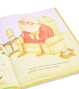 Inside page of 'How to Babysit a Grandpa' showing grandpa in an armchair