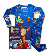 Llama Llama Red Pajama book and matching blue pajama set with storybook illustrations