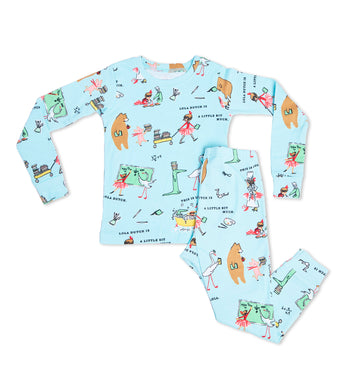 Lola Dutch pajama set with colorful story-inspired prints