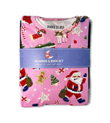 Books to Bed pajama and book set in festive pink packaging