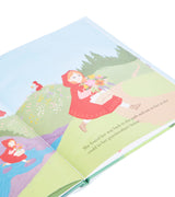 Interior page of Little Red Riding Hood book with colorful illustrations