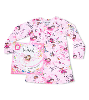 Pink nightdress with fairy print and Twinkle book by Katharine Holabird