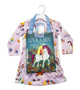 Uni the Unicorn nightdress and book set with magical unicorn print