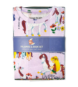 Folded Uni the Unicorn pajamas with unicorn and floral design