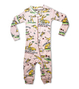 Pink baby coverall with Guess How Much I Love You bunny illustrations
