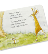 Open Guess How Much I Love You book with illustration of two hares