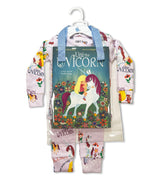 Uni the Unicorn baby coverall and book set with colorful unicorn print